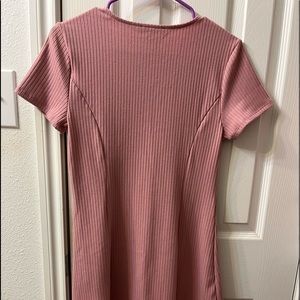 FOREVER 21 ribbed midi dresses - light pink